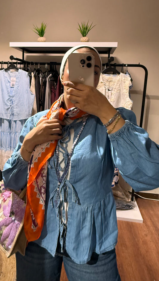 Denim Tie IT Blouse