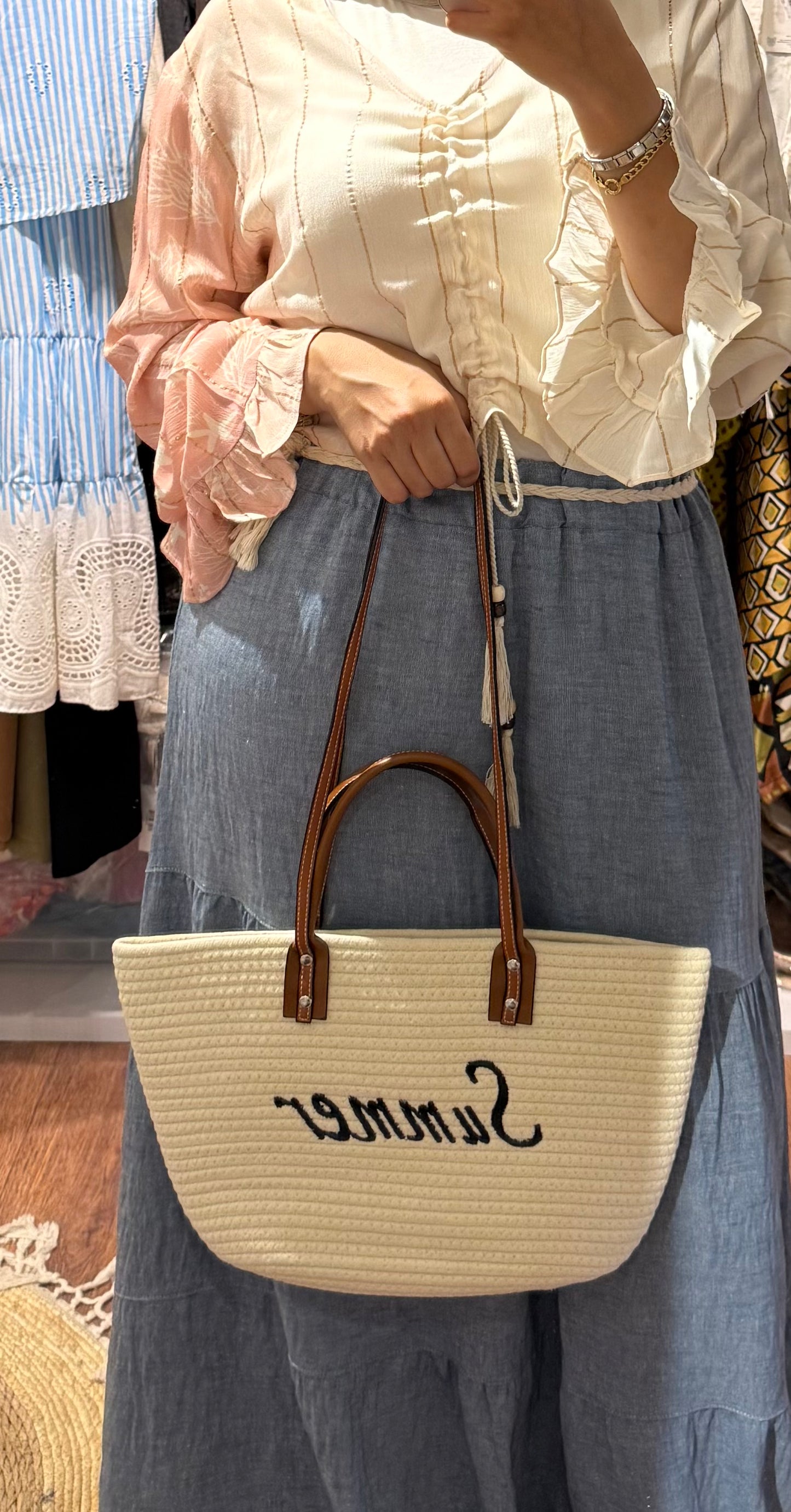 Embroidered "Summer" Bag