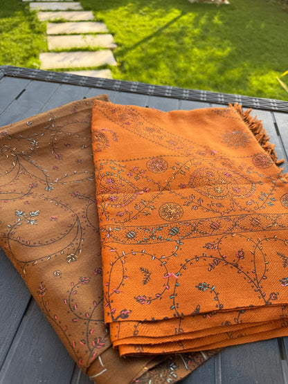 Embroidered Indian Shawl