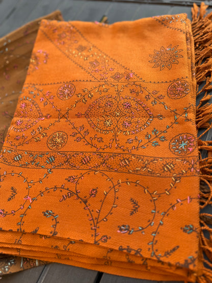 Embroidered Indian Shawl