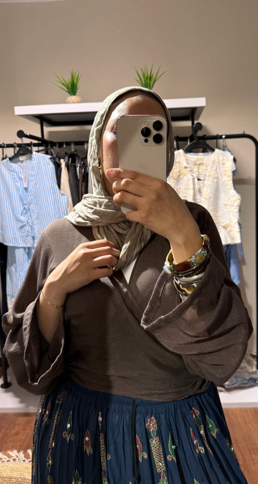 Flowy Wrap Blouse