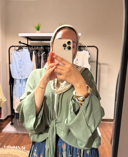 Flowy Wrap Blouse
