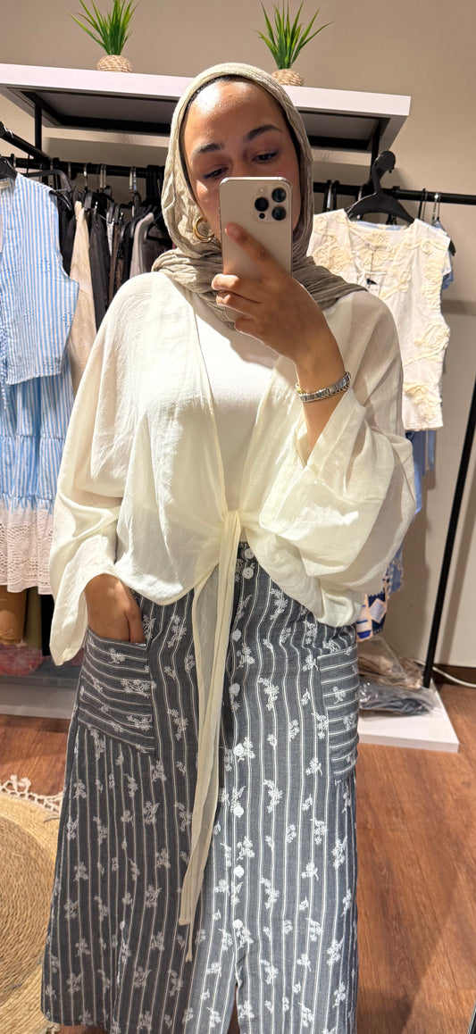 Flowy Wrap Blouse