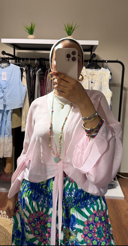 Flowy Wrap Blouse